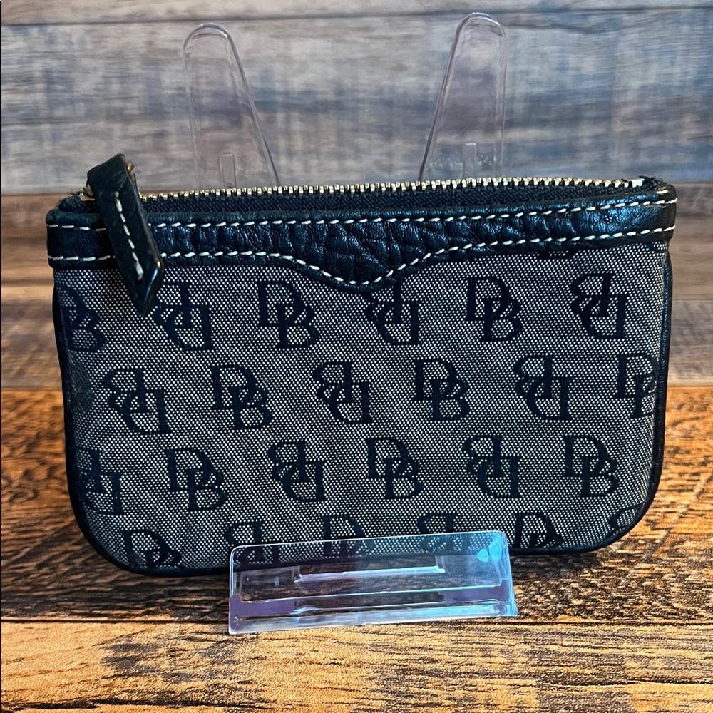 Dooney & Bourke Black and Gray Logo Men's Wallet Fair Used Condition